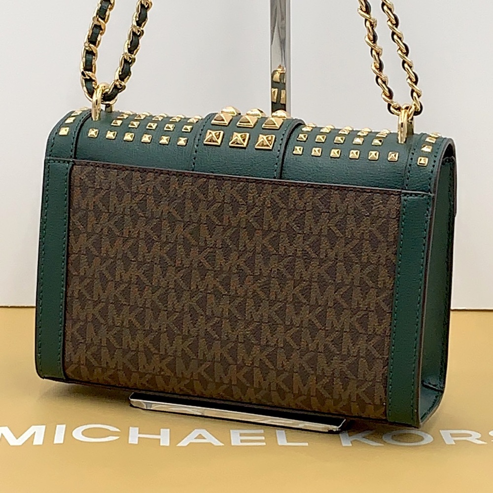MICHAEL KORS ROSE MEDIUM FLAP SHOULDER RACING GRN - Picture 2 of 15